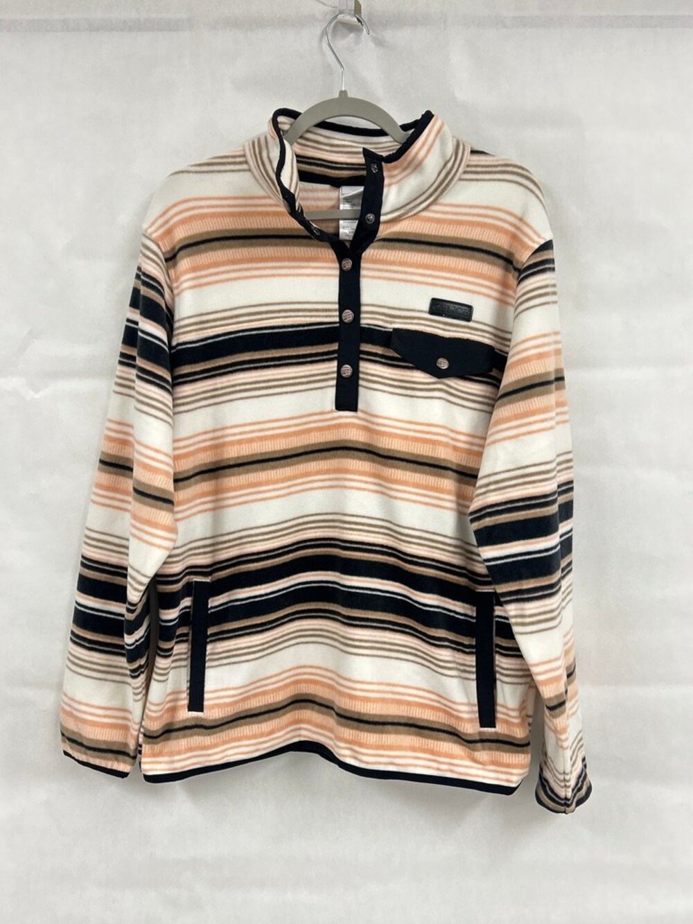 Cinch XL Striped Pullover Fleece Western Aztec Cozy Quarter Button Sweater